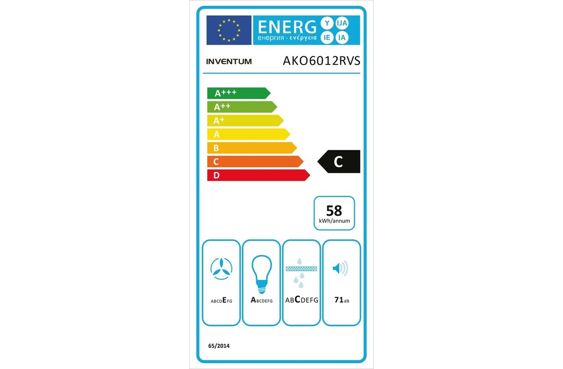 Inventum AKO6012RVS - Onderbouw afzuigkap
