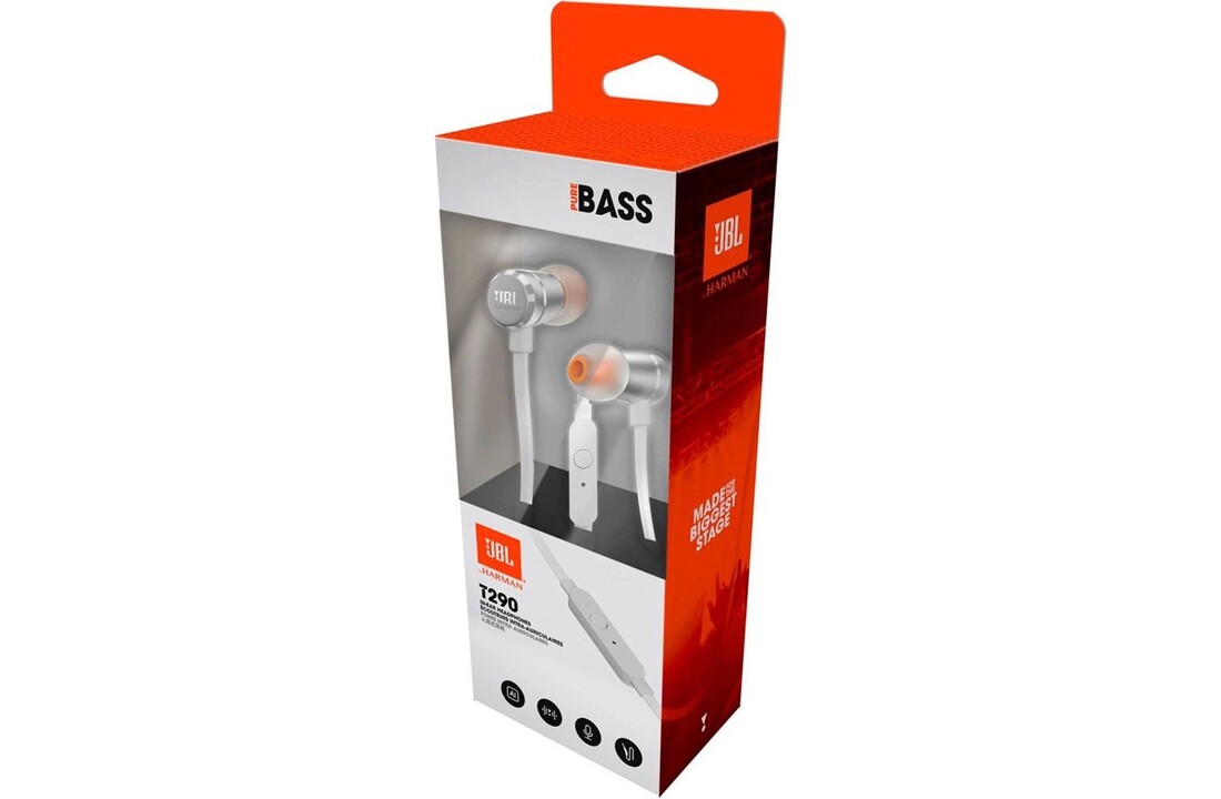 JBL T290 Zilver In-Ear oordopjes  - Oordopjes