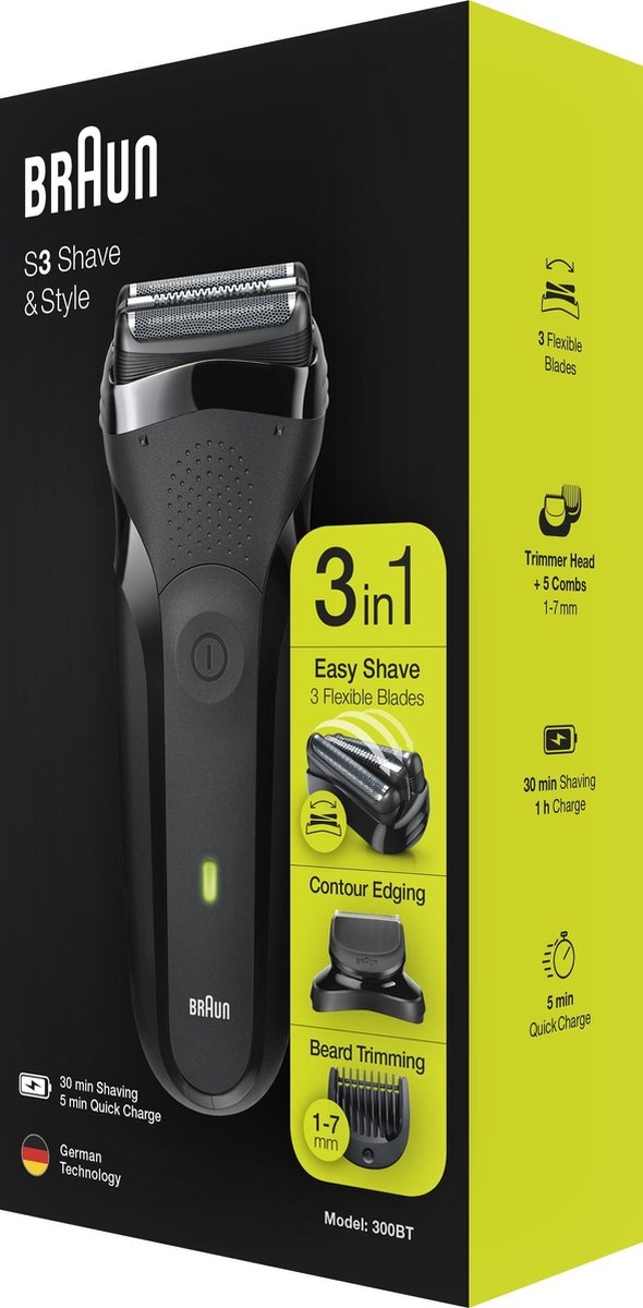 Braun Series 3 Shave&Style 300BT Zwart - Scheerapparaat