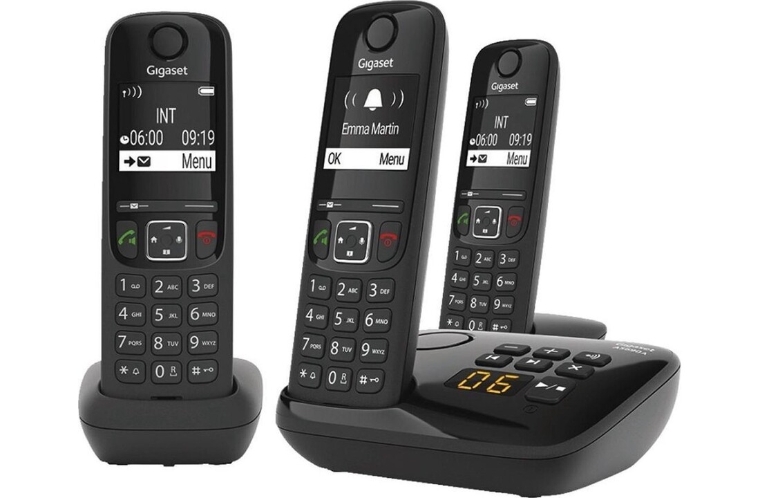 Gigaset AS690A Trio Zwart - Dect telefoon