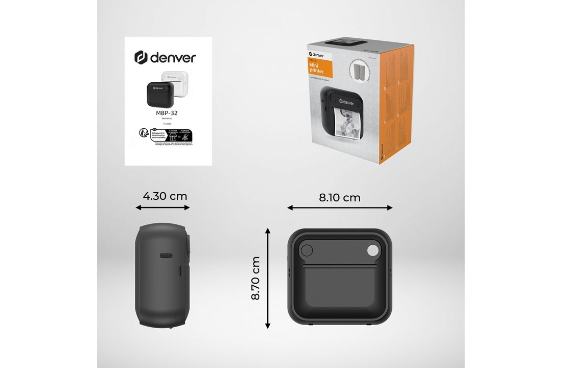 Denver MBP-32B Mini Pocket Printer - Thermische printer