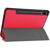 Just in Case Samsung Galaxy Tab S7 TriFold Smart Book Case Pen Slot Rood - Tablethoes