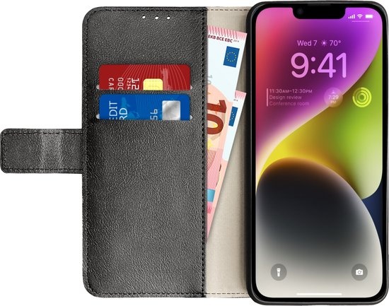 Just in Case Wallet Classic voor iPhone 14 Zwart - Telefoonhoesje