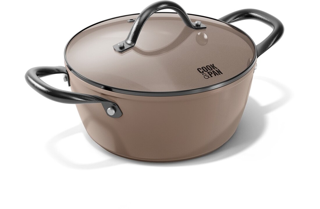 Cook & Pan Taupe of Mind Kookpan met deksel 22 cm