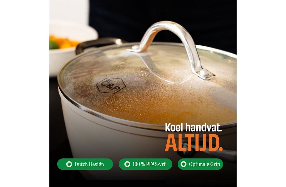 Cook & Pan Taupe of Mind Kookpan met deksel 22 cm