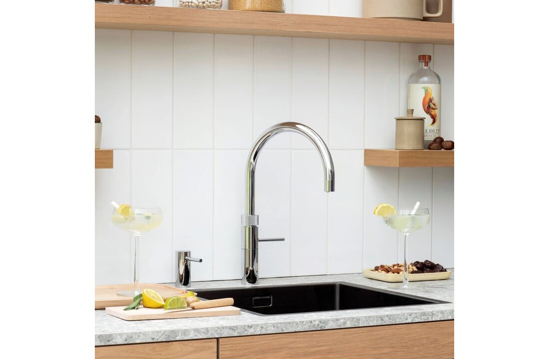 Quooker Fusion Round Chroom met COMBI+ reservoir - Kokendwaterkraan
