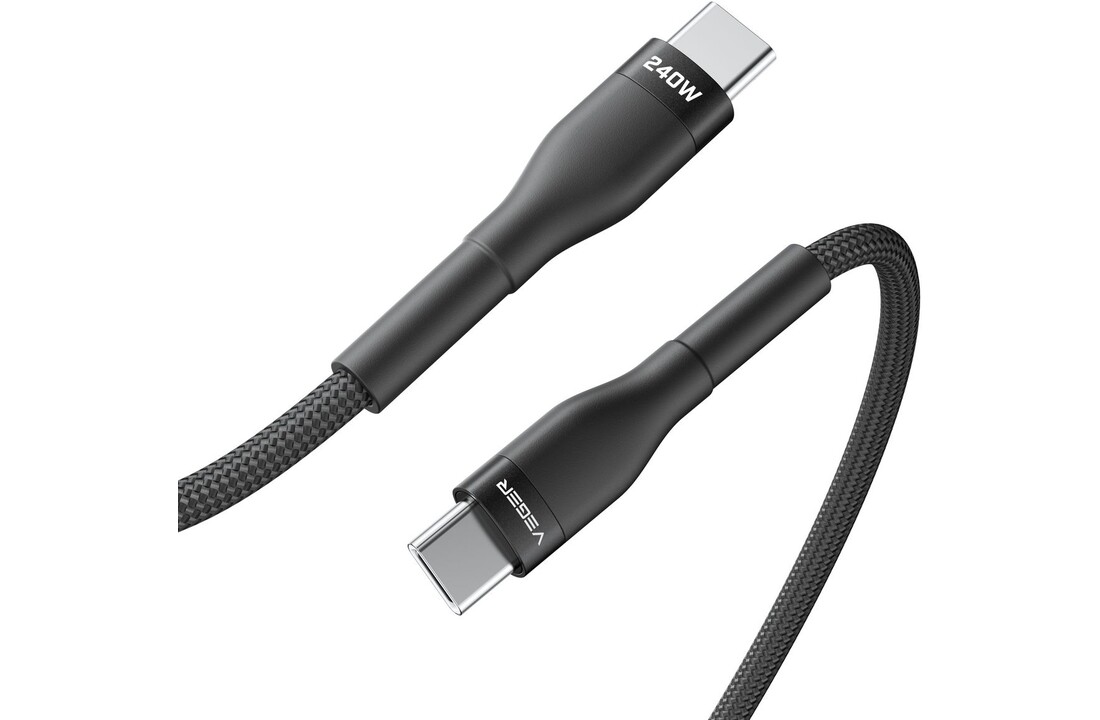 Veger CC03 USB-C naar USB-C kabel 1.5m Braided Aluminium 240 Watt