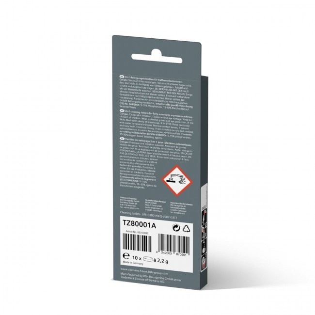 Siemens TCZ8001A EQ Reinigingstabletten (10 stuks)