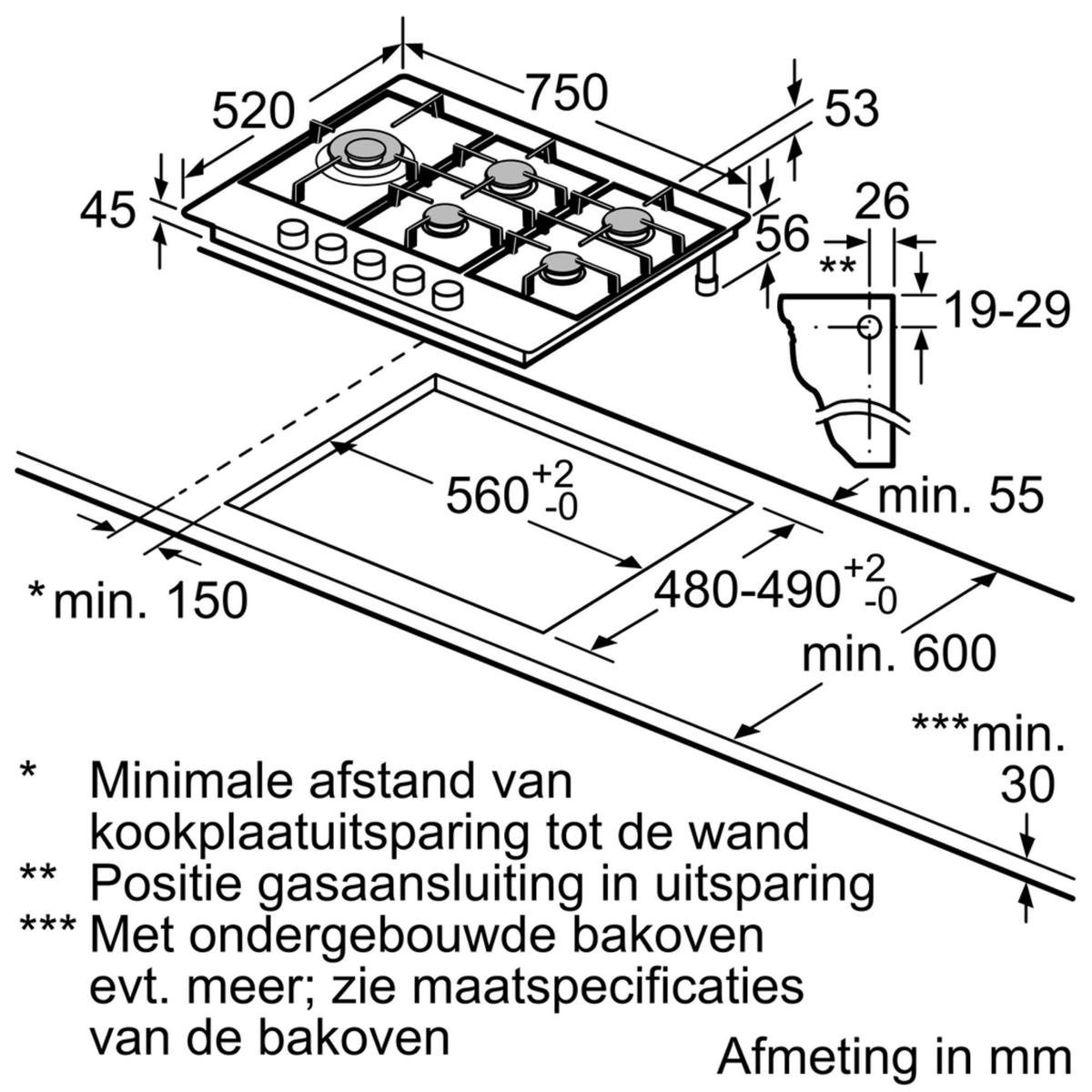 Bosch PCS7A5C90N - Gaskookplaat