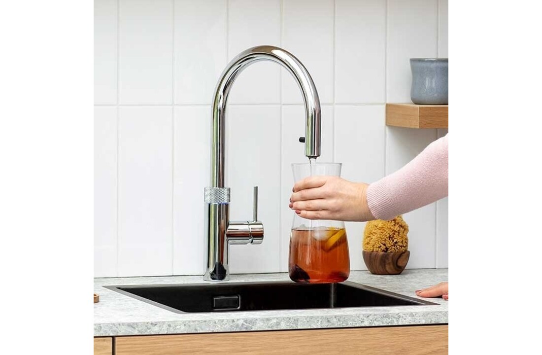 Quooker Flex Round Chroom met COMBI+ reservoir - Kokendwaterkraan