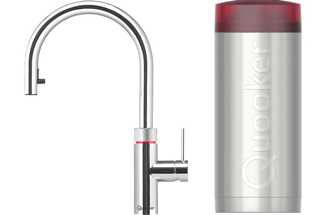 Quooker Flex Round Chroom met COMBI+ reservoir - Kokendwaterkraan