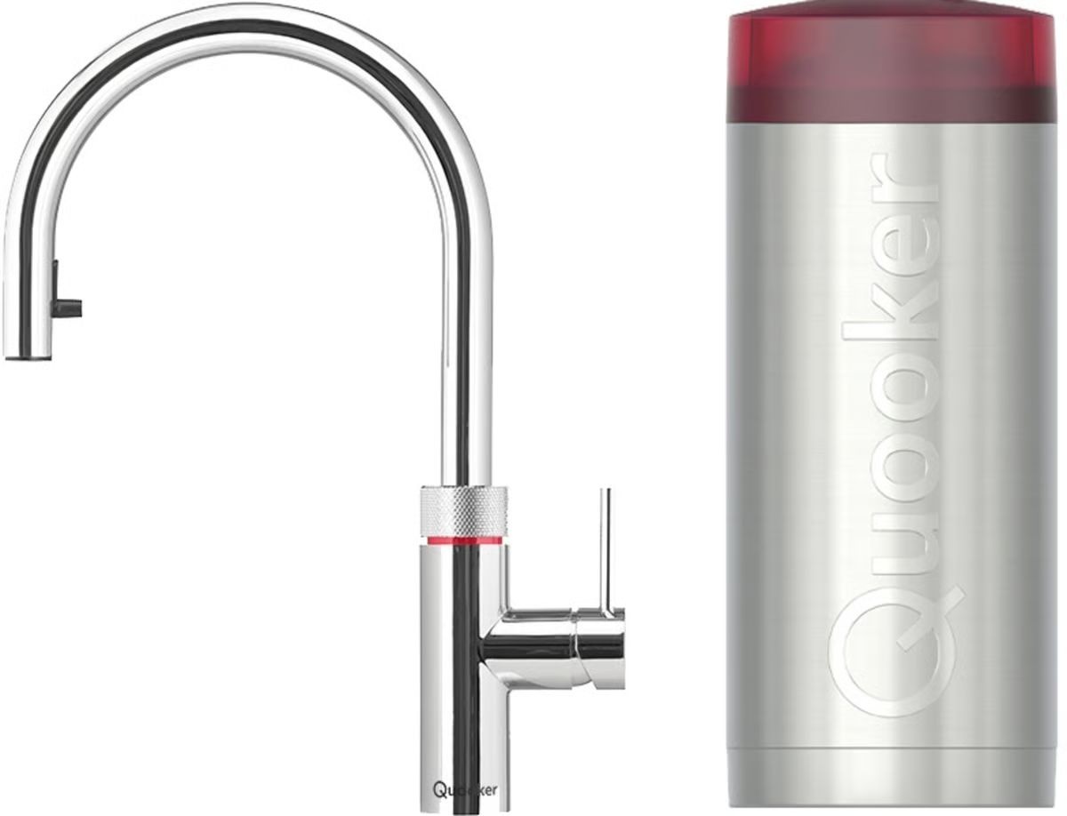 Quooker Flex Round Chroom met COMBI+ reservoir - Kokendwaterkraan
