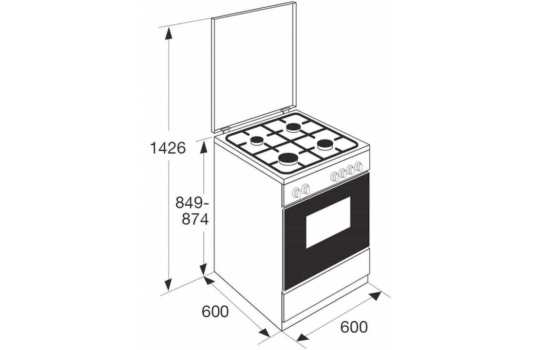 ETNA FGV160WIT - Gasfornuis