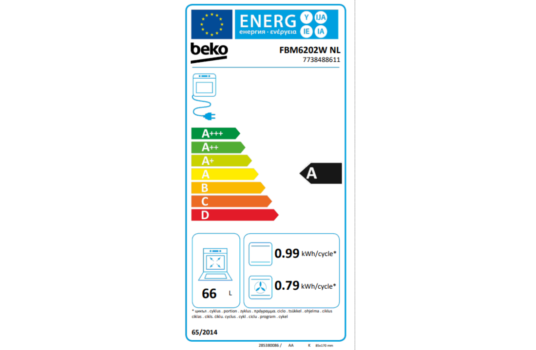 Beko FBM6202WNL AeroPerfect - Gasfornuis