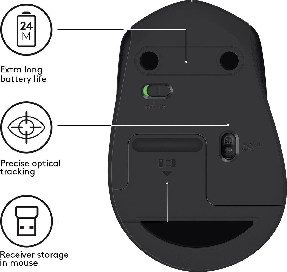 Logitech M330 Silent Plus - Muis