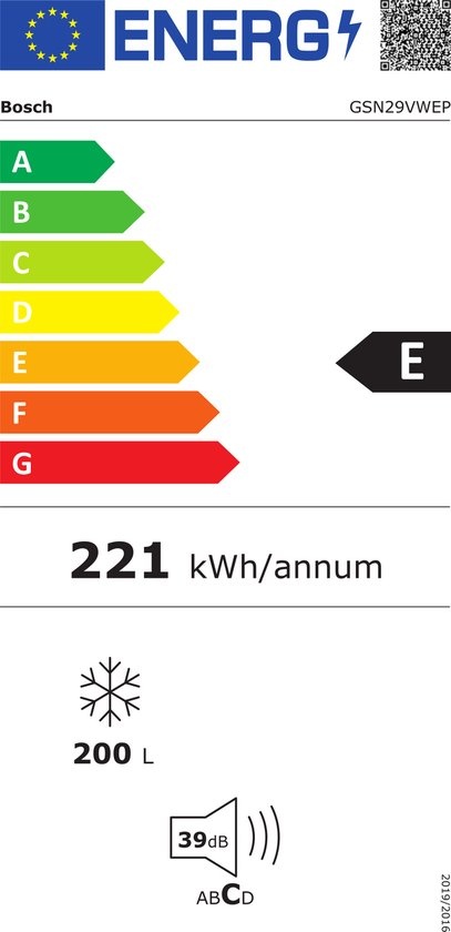 Bosch GSN29VWEP Serie 4 - Vrieskast