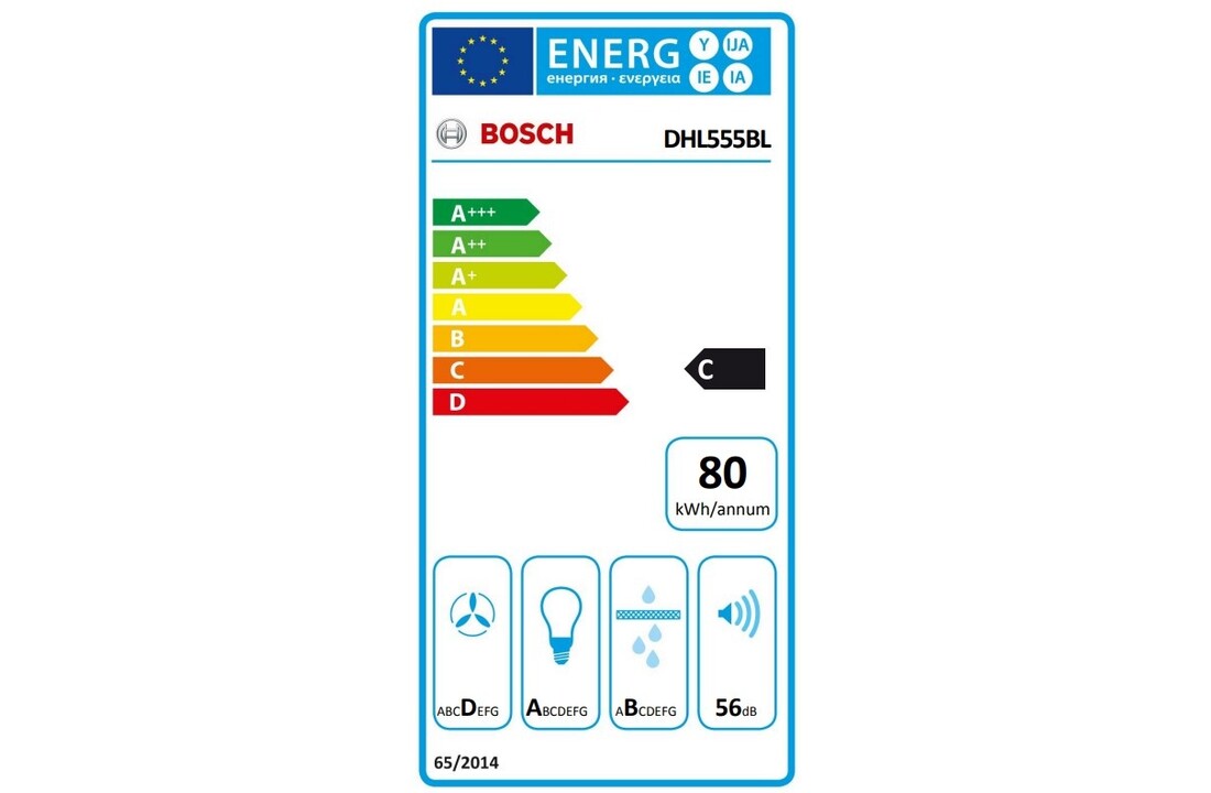 Bosch DHL555BL Serie 4 - Inbouw afzuigkap