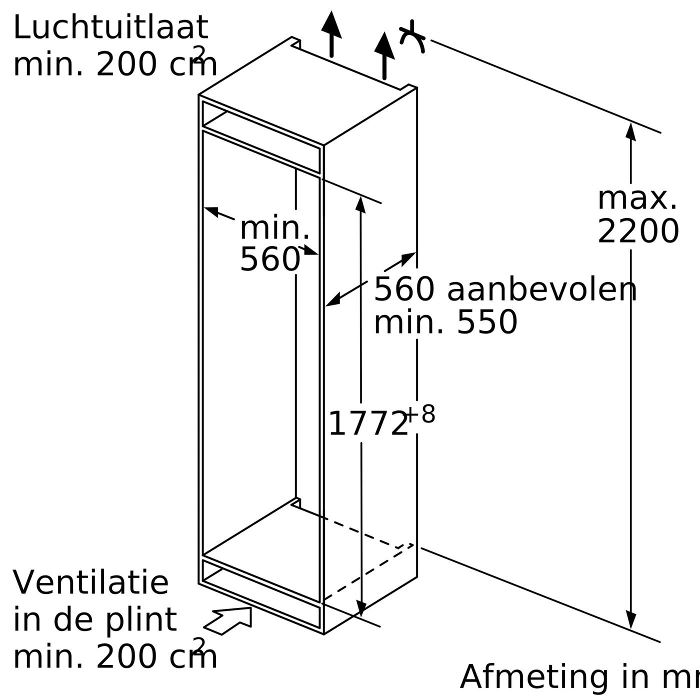 Bosch GIN81AEF0 - Inbouw vriezer