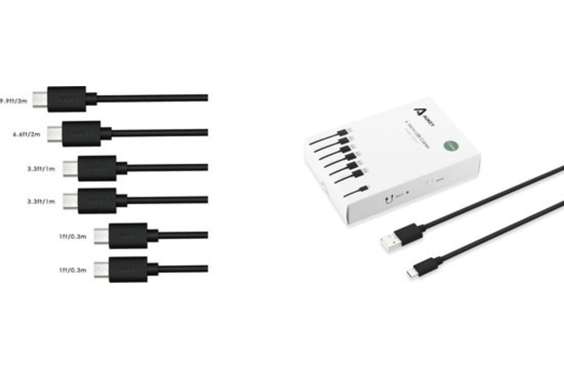 AUKEY 6-Pack Micro USB kabels