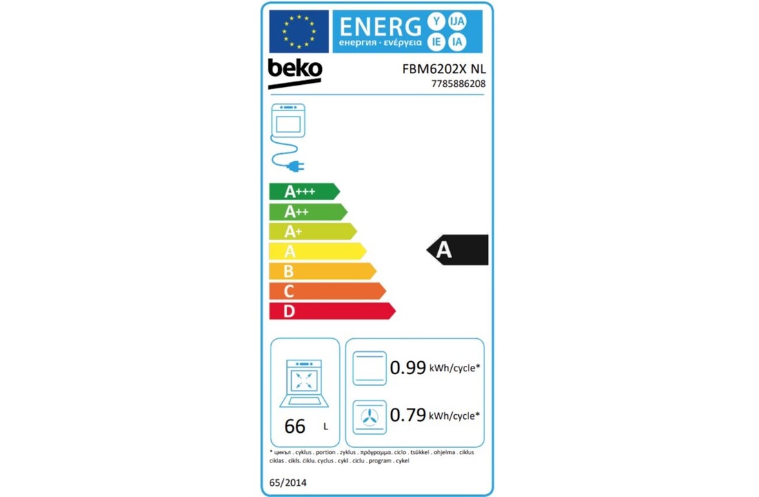 Beko FBM6202XNL AeroPerfect - Gasfornuis