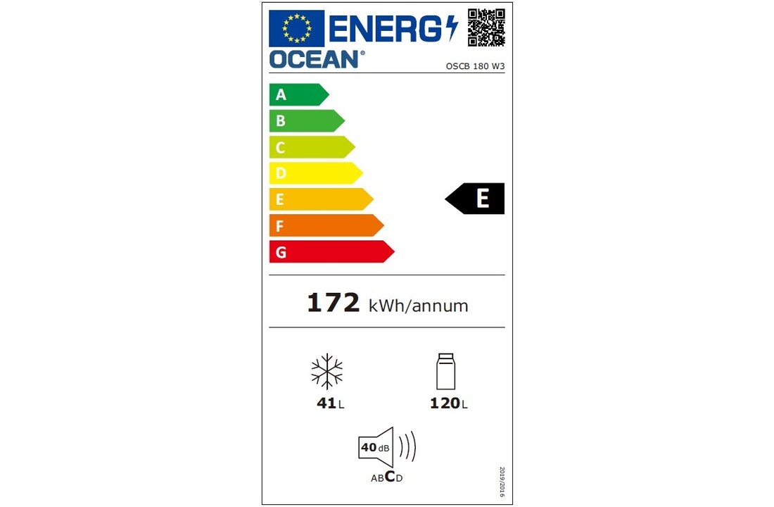 OCEAN OSCB 180 W3 - Koel-vriescombinatie