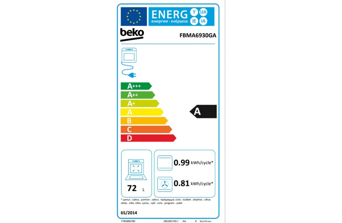 Beko FBMA6930GA AeroPerfect - Inductiefornuis.