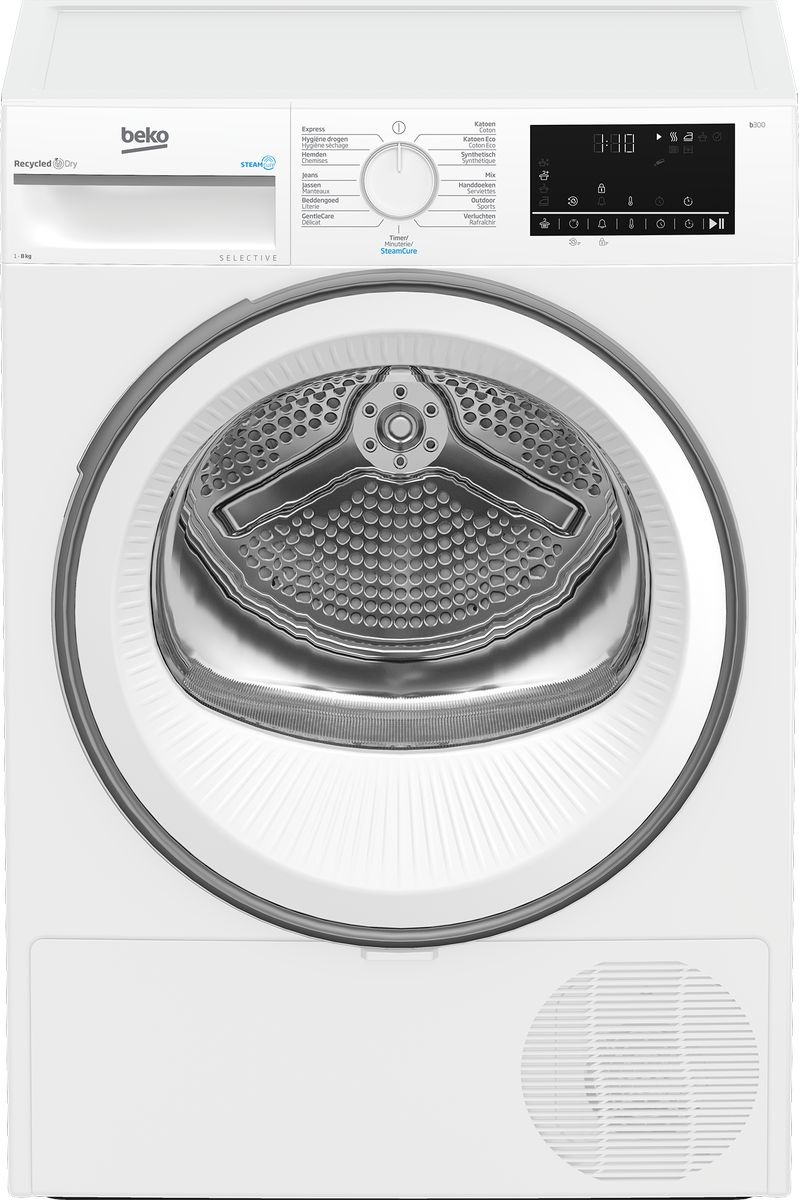 Beko B3T6823W2 SteamCure Selective - Warmtepompdroger .