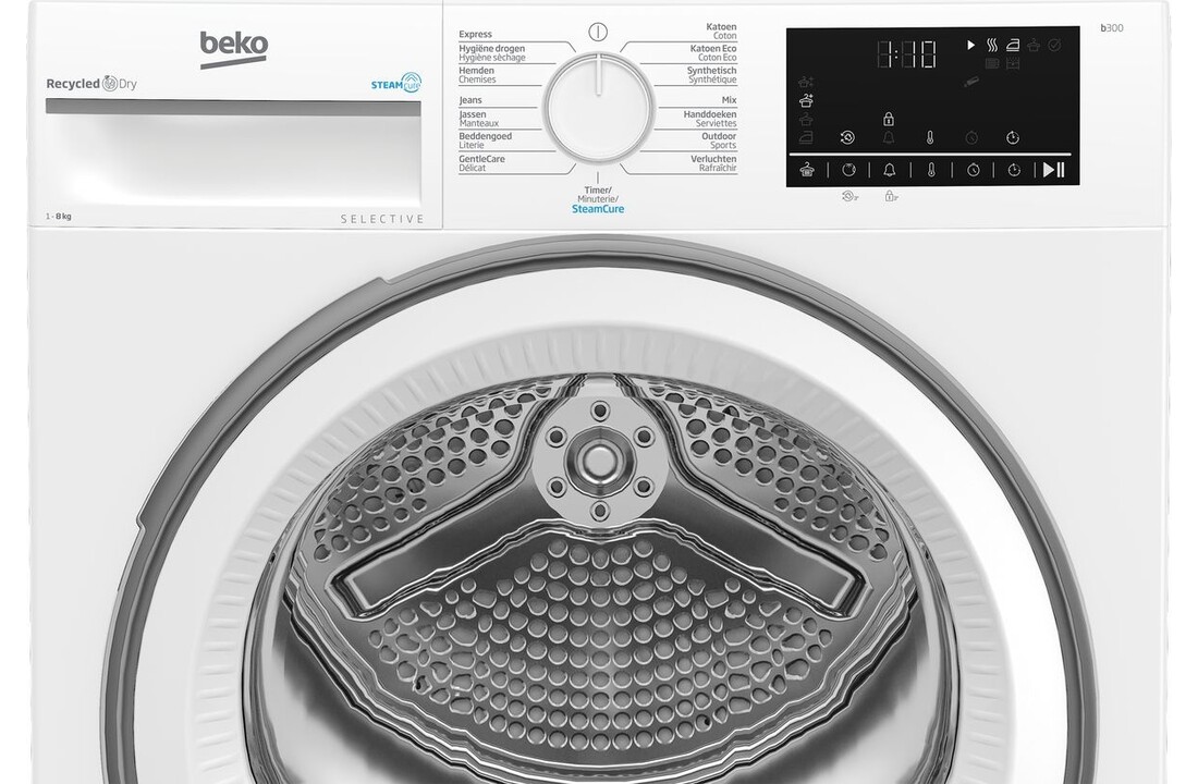 Beko B3T6823W2 SteamCure Selective - Warmtepompdroger .