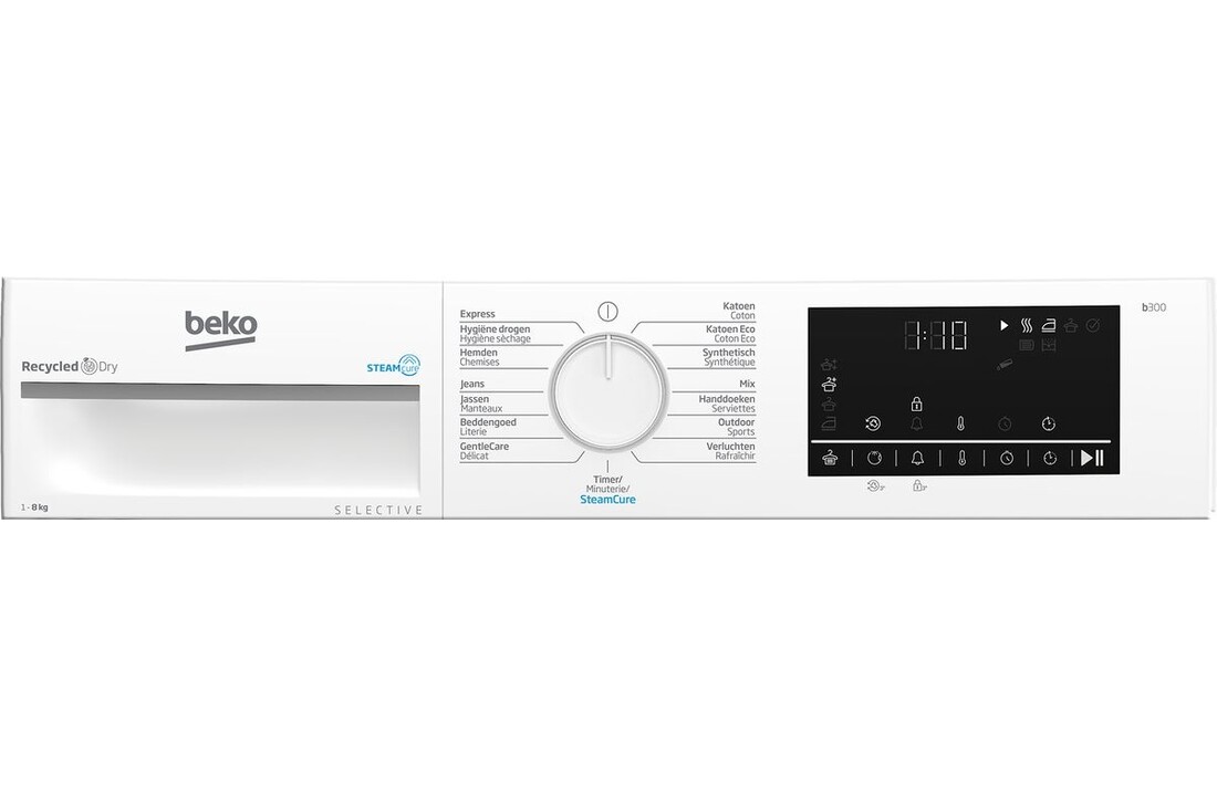 Beko B3T6823W2 SteamCure Selective - Warmtepompdroger .