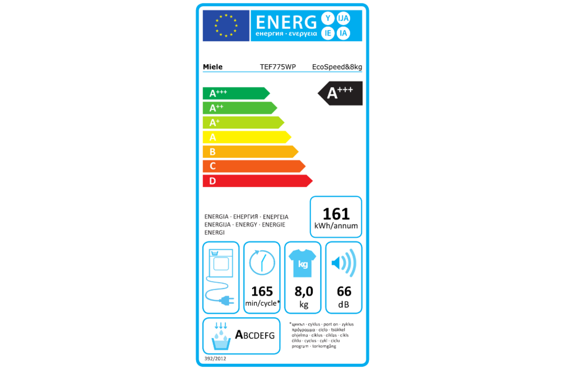 Miele TEF 775 WP EcoSpeed - Warmtepompdroger