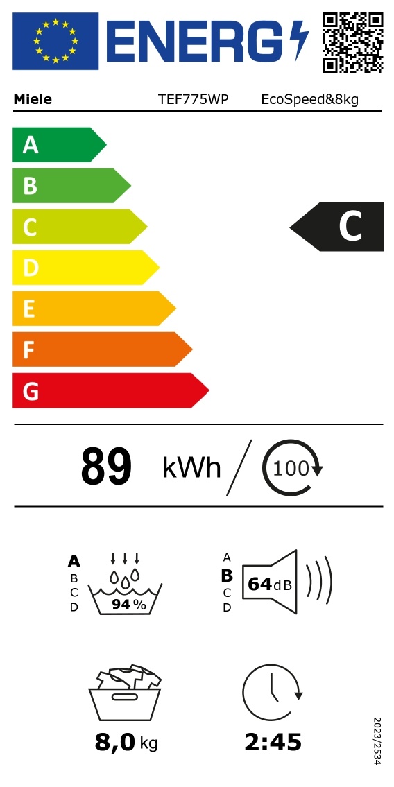 Miele TEF 775 WP EcoSpeed - Warmtepompdroger