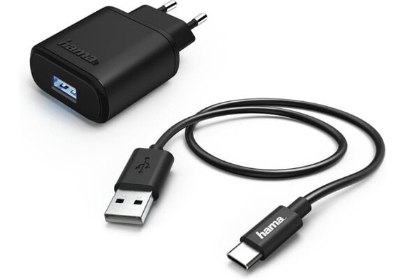 Hama Oplaadset 12W USB-C Zwart