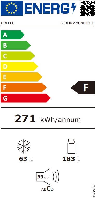 Frilec BERLIN278-NF-011E - Inbouw koel-vriescombinatie