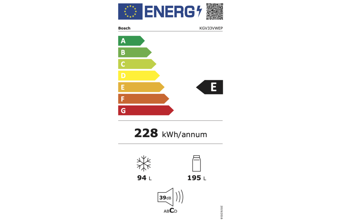 Bosch KGV33VWEP Serie 4 EXCLUSIV - Koel-vriescombinatie