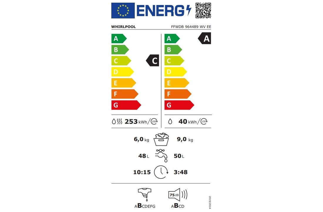 Whirlpool FFWDB 964489 WV EE - Was-droogcombinatie