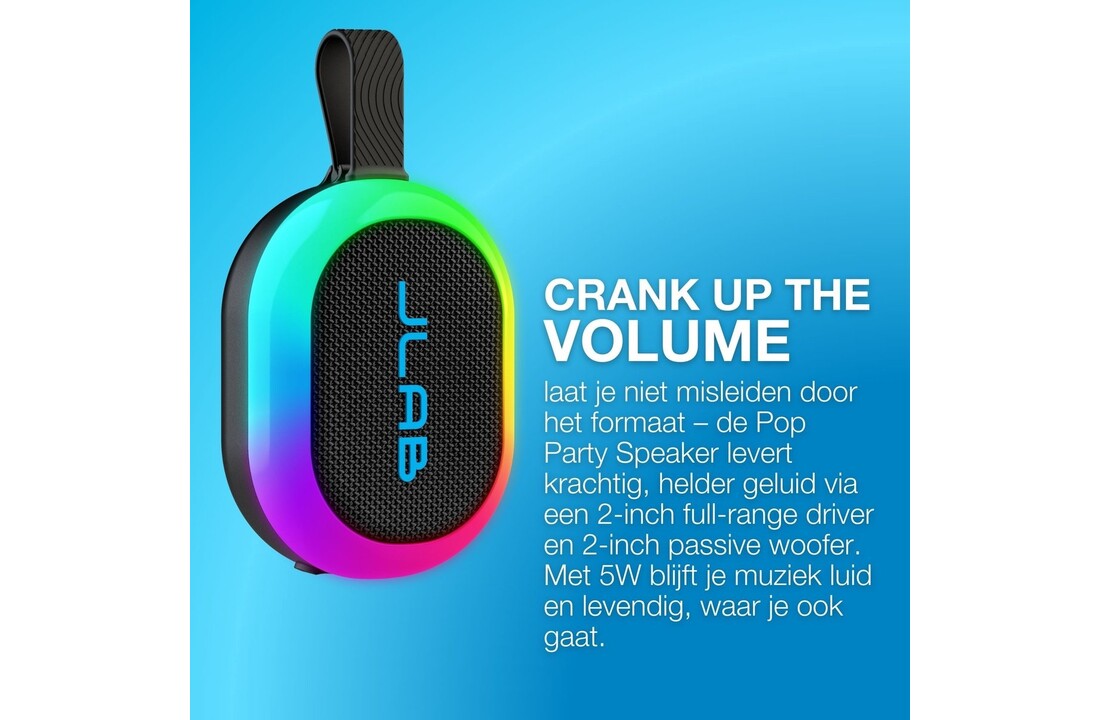 JLab Pop Party Zwart - Draadloze speaker