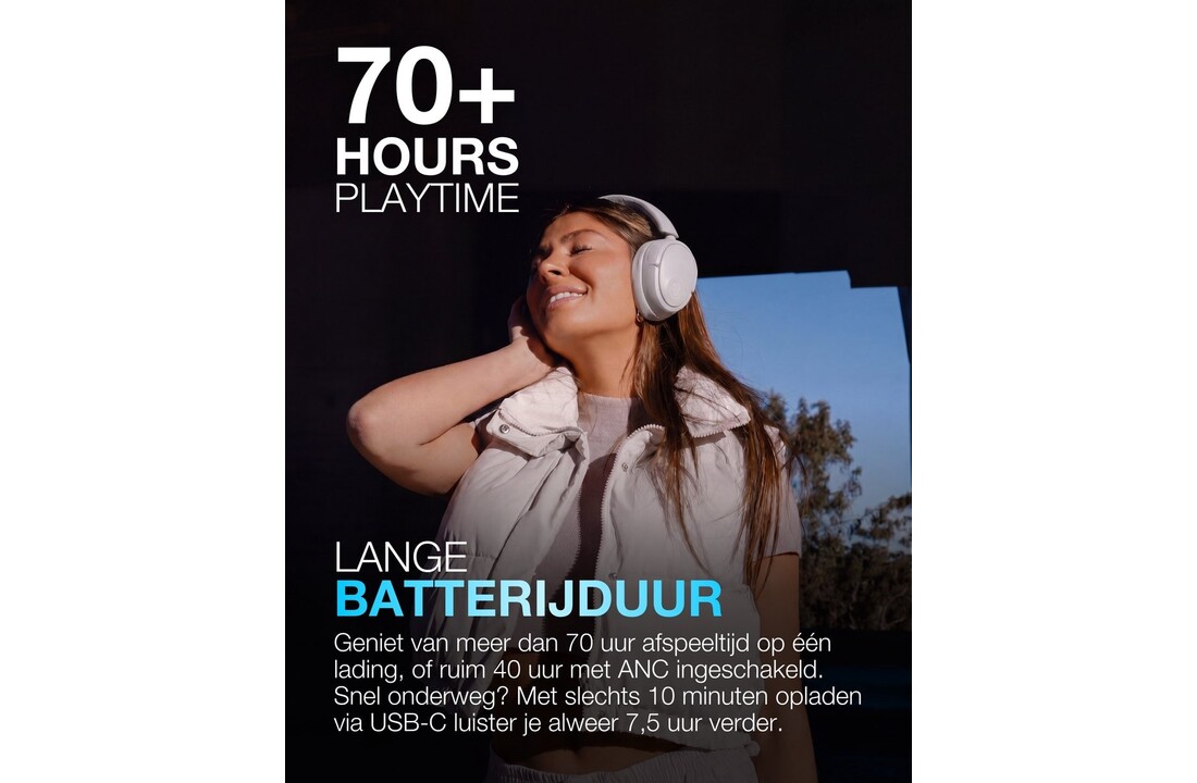 JLab JBuds LUX ANC Cloud White - Draadloze koptelefoon