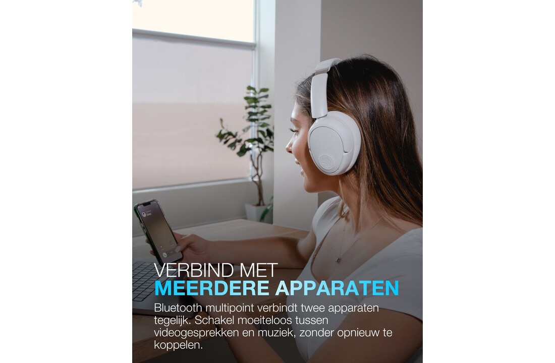 JLab JBuds LUX ANC Cloud White - Draadloze koptelefoon