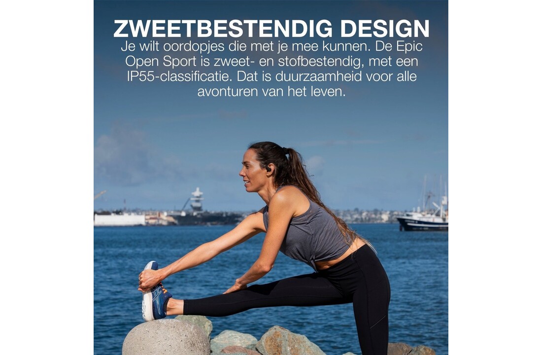 JLab Epic Open Sport Zwart - Sportoordopjes