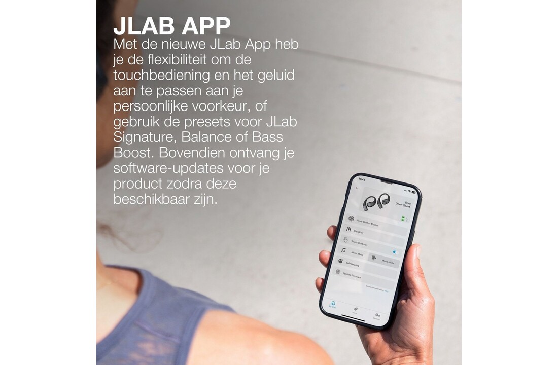 JLab Epic Open Sport Zwart - Sportoordopjes