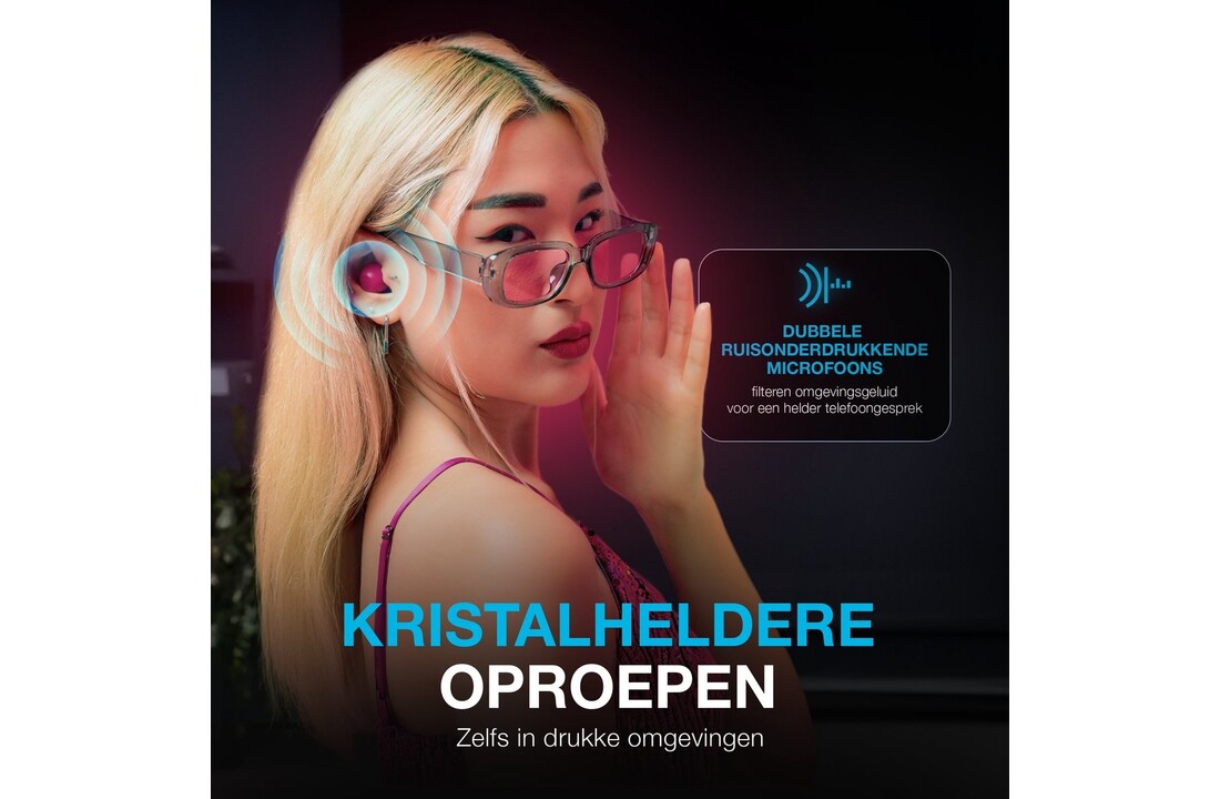 JLab Go Pop ANC TWS Fuschia - Draadloze oordopjes