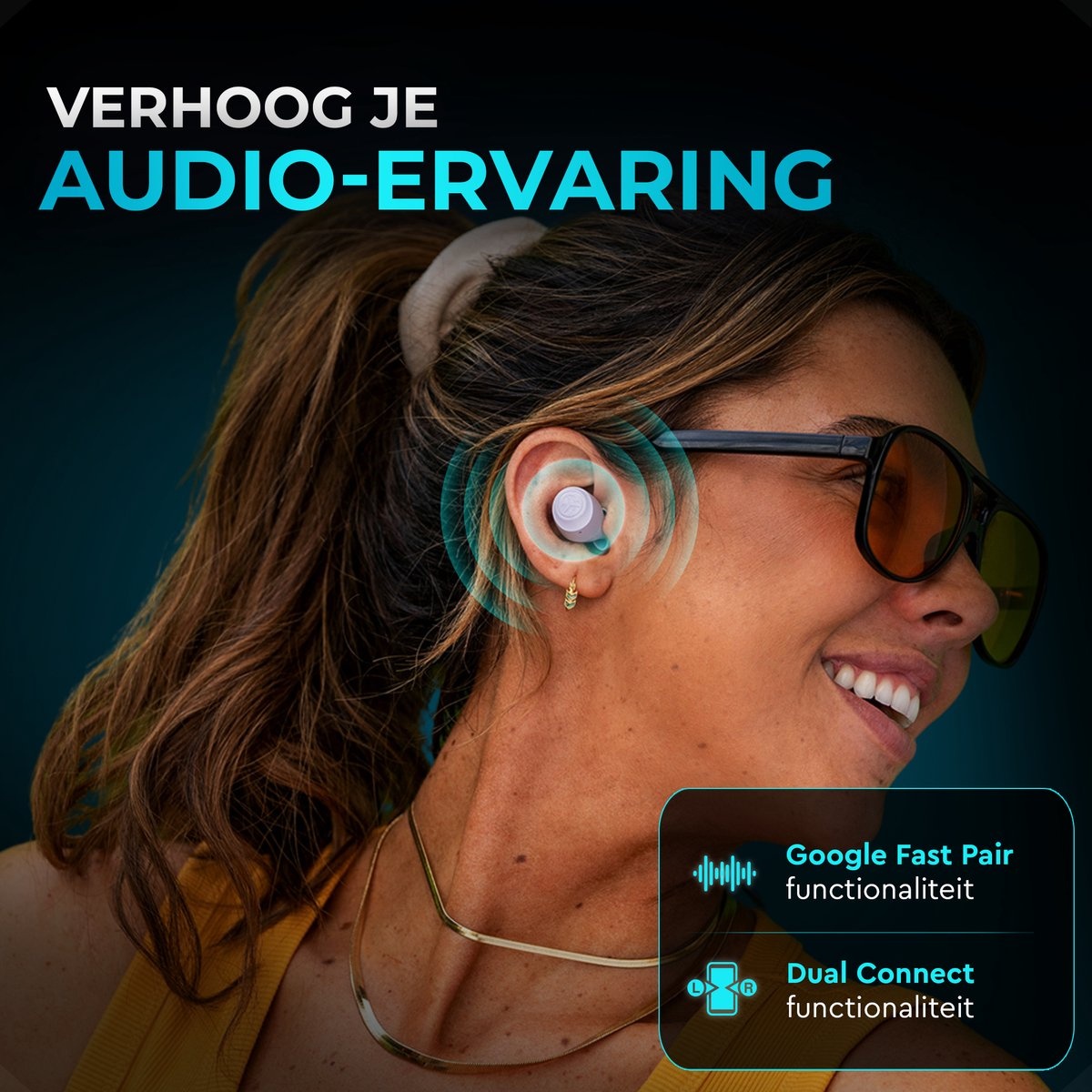 JLab Go Air Pop True Wireless Paars - Draadloze oordopjes