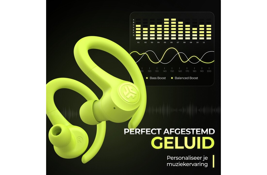 JLab Go Air Sport True Wireless Neon Geel - Sportoordopjes