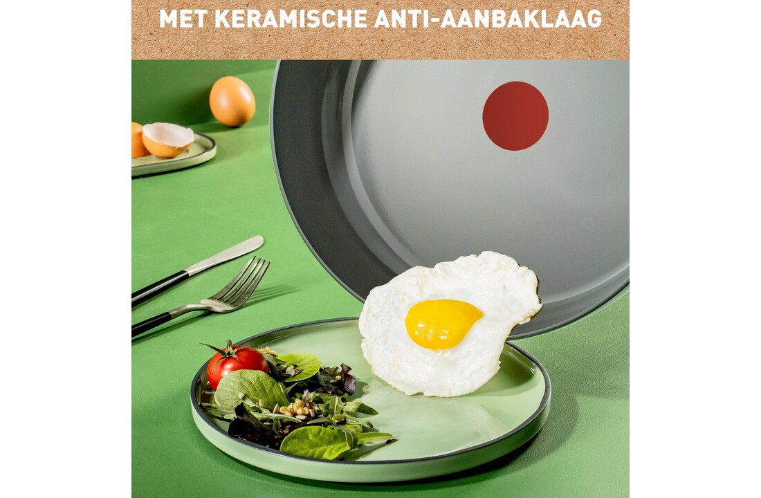 Tefal Renew+ Koekenpan 24cm Zwart