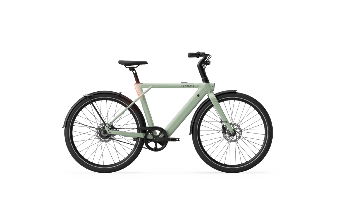 Tenways CGO009 Special Edition E-bike - 374 Wh Heren - Sage Green