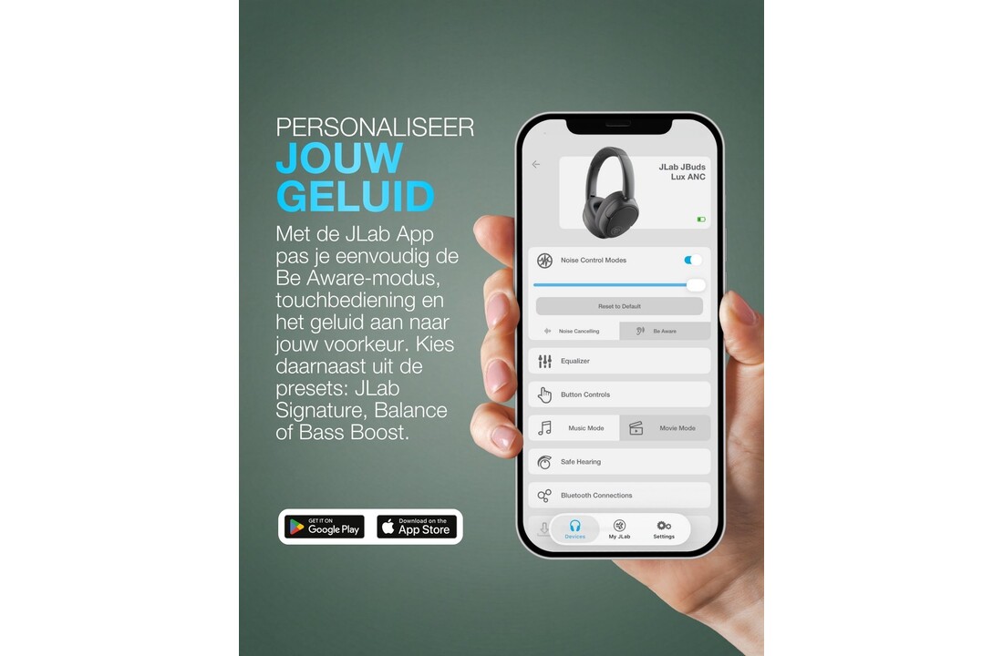 JLab Lux ANC Groen - Draadloze koptelefoon