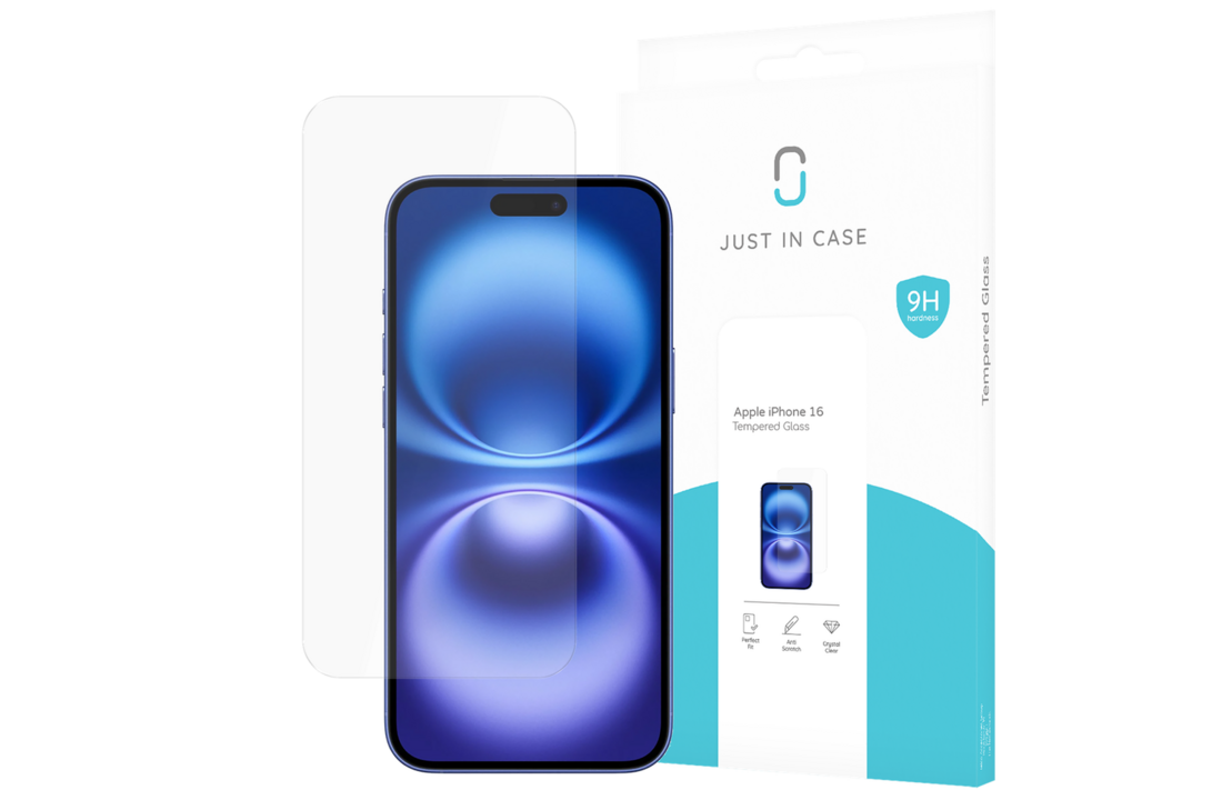 Just in Case iPhone 16 Tempered Glass - Screenprotector