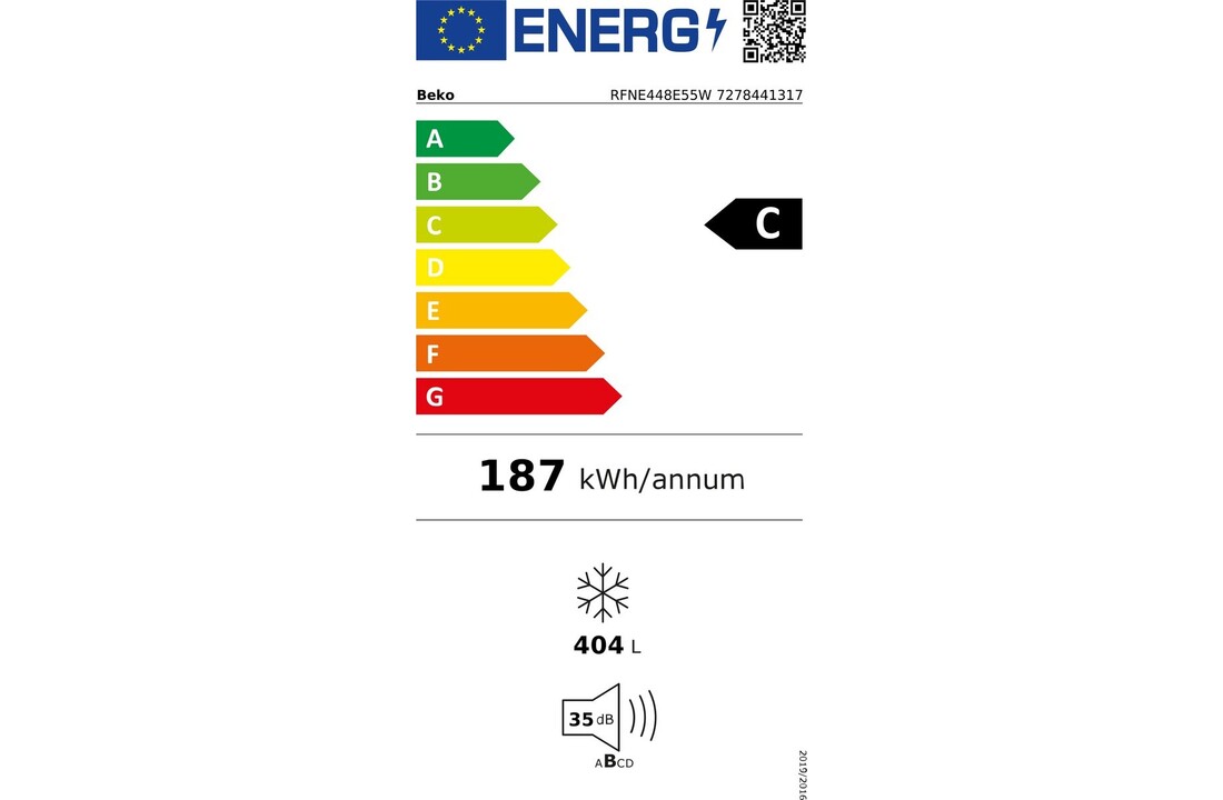 Beko RFNE448E55W - Vrieskast
