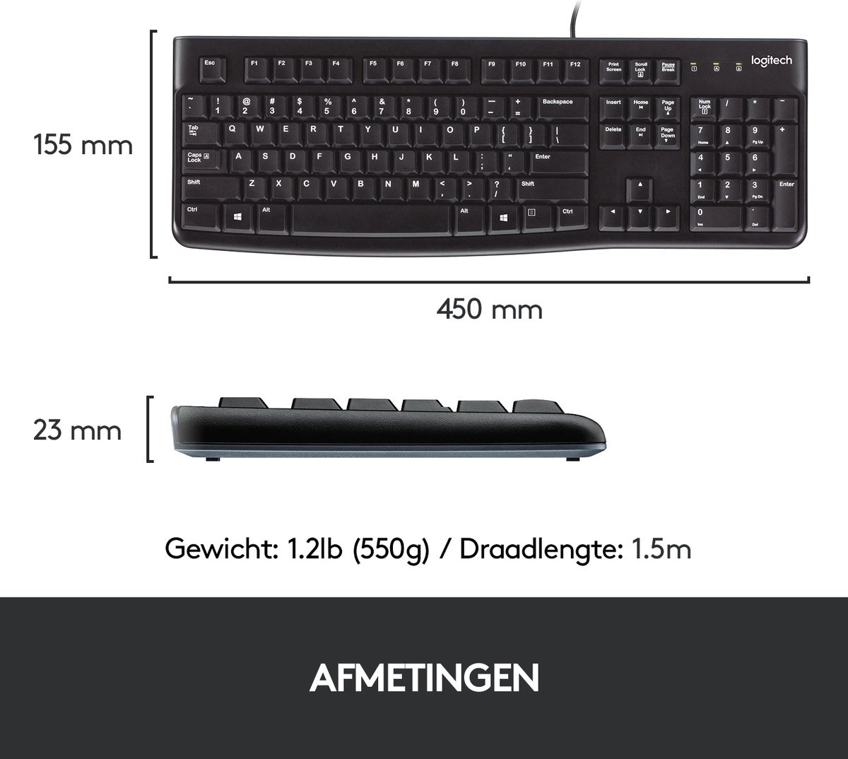 Logitech K120B Toetsenbord - Toetsenbord