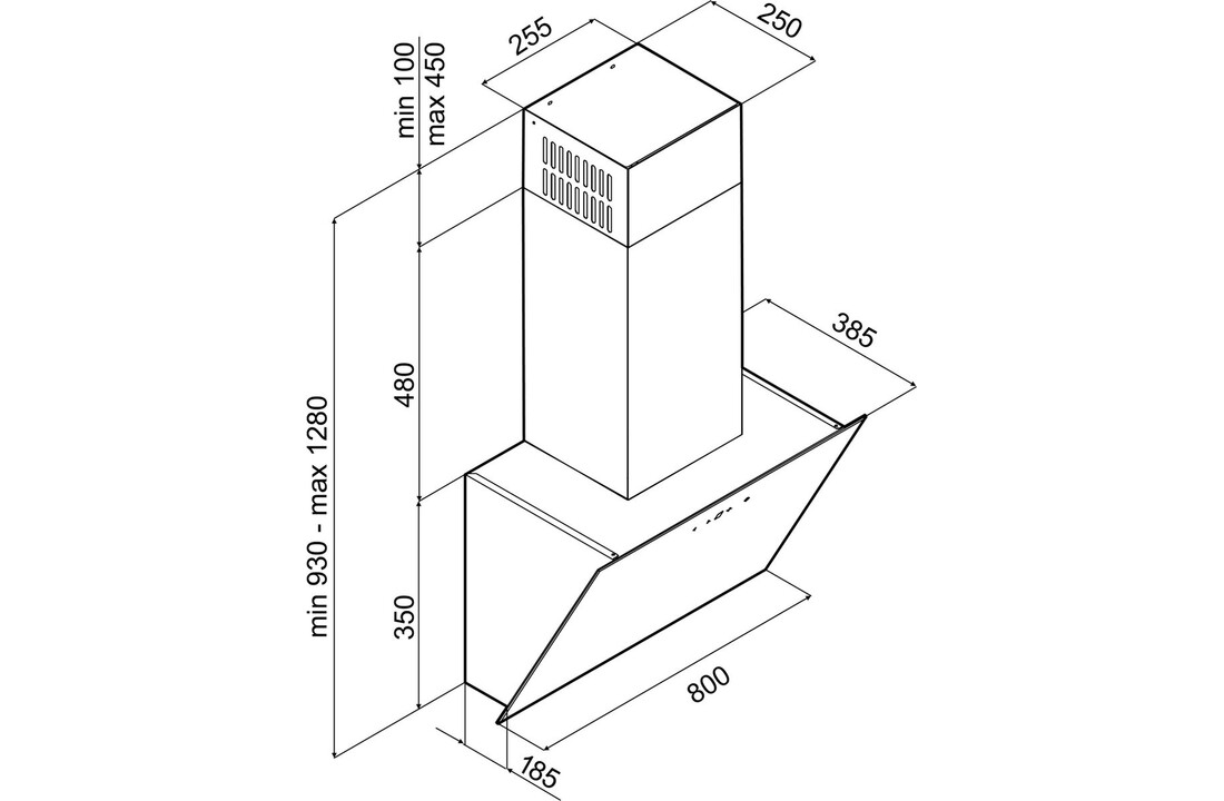 Inventum AKD8005ZWA - Wandschouw afzuigkap